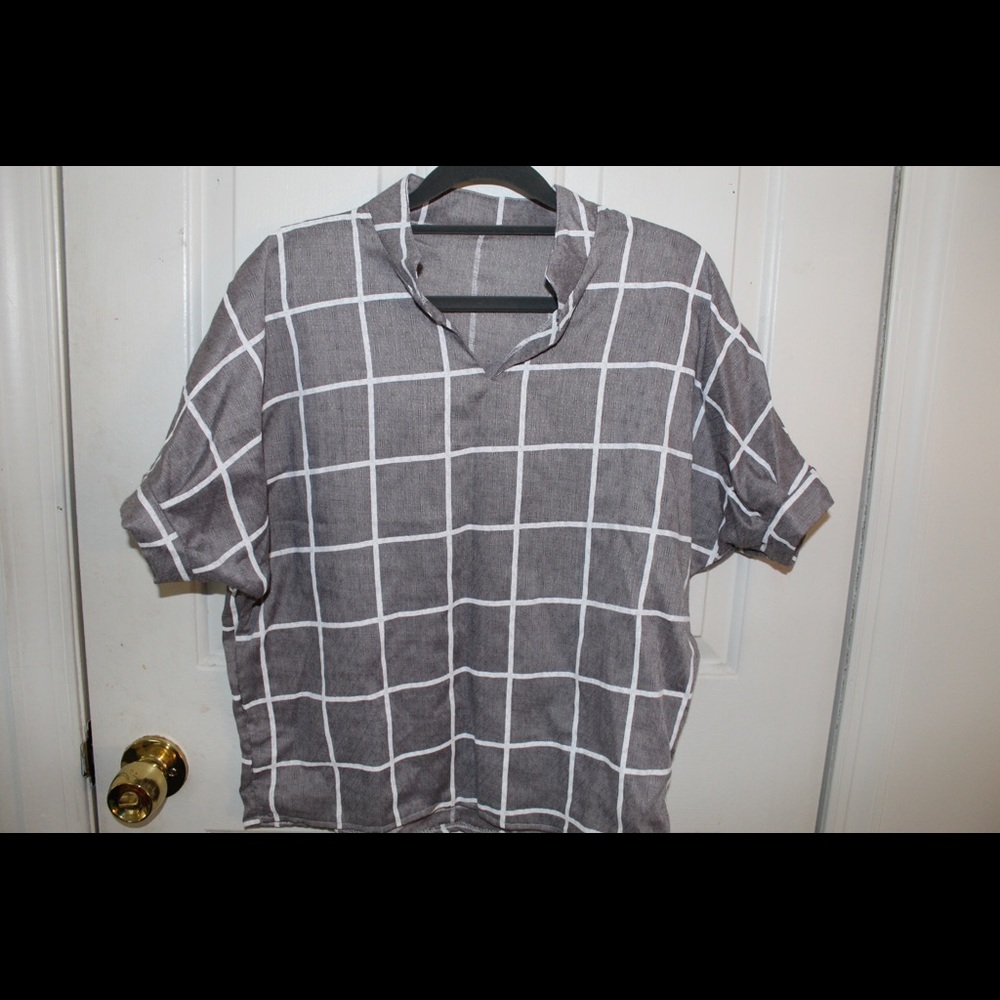 Gingham print top